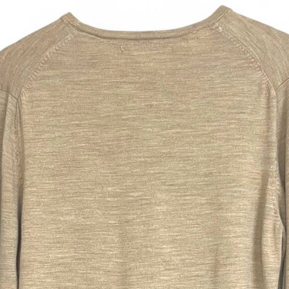 Selected Homme Men's L Crewneck Wool Sweater Tan Long Sleeve Lightweight - Picture 7 of 13